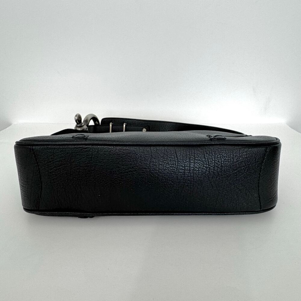 Burberry Horsebit Leather Shoulder Bag Baguette Black with Silver Hardware - Picture 8 of 16